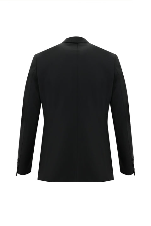 Siyah 4 Drop Relaxed Fit Rahat Kesim Takım Elbise