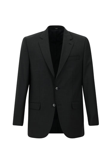  Koyu Antrasit Slim Fit Dar Kesim Yünlü Klasik Takım Elbise