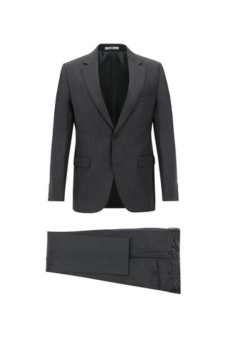  Orta Füme 7 Drop Slim Fit Dar Kesim Desenli Takım Elbise