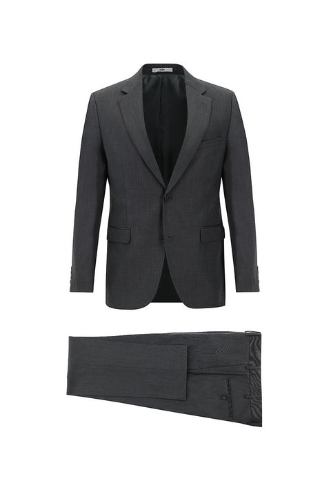 Orta Füme 7 Drop Slim Fit Dar Kesim Desenli Takım Elbise