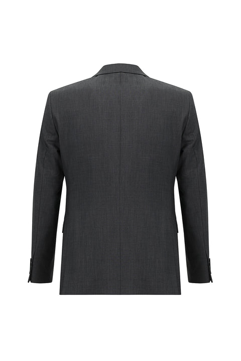 Orta Füme 7 Drop Slim Fit Dar Kesim Desenli Takım Elbise