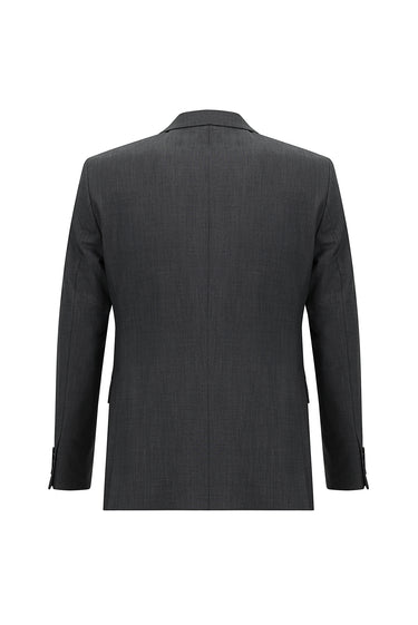  Orta Füme Slim Fit Dar Kesim Klasik Takım Elbise