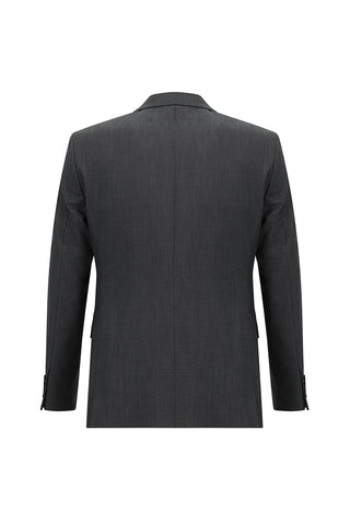  Orta Füme 7 Drop Slim Fit Dar Kesim Desenli Takım Elbise
