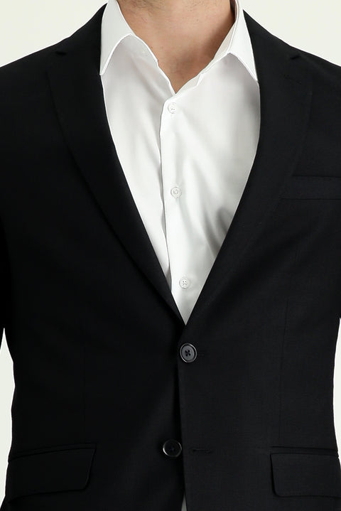 Black 6-Drop Regular Fit Standard Cut Suit