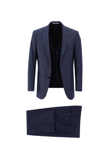 Açık Lacivert Regular Fit Kombinli Yelekli Takım Elbise