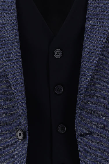 Açık Lacivert Regular Fit Kombinli Yelekli Takım Elbise