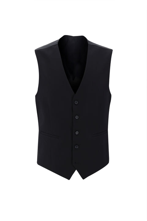 Medium Navy 7 Drop Slim Fit Narrow Cut Suit with Vest