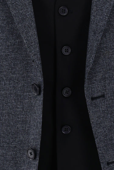 Orta Lacivert Slim Fit Dar Kesim Kombinli Yelekli Takım Elbise