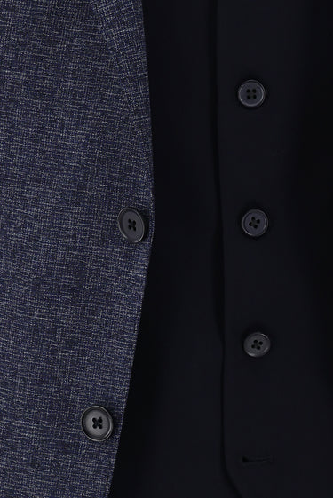 Koyu Lacivert Slim Fit Dar Kesim Kombinli Yelekli Takım Elbise