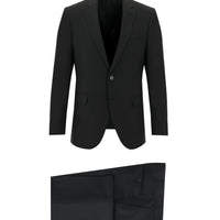 Black 6-Drop Regular Fit Standard Cut Wool Suit