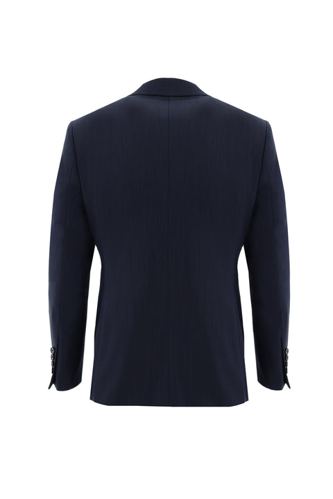 Koyu Lacivert 7 Drop Slim Fit Dar Kesim Yünlü Kombinli Takım Elbise