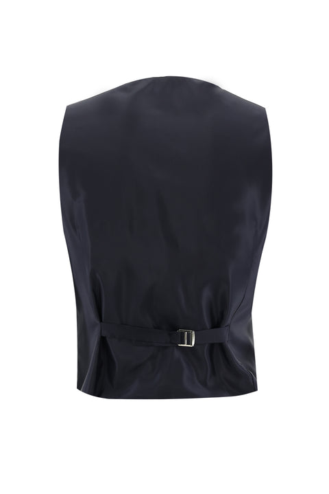 Koyu Lacivert 7 Drop Slim Fit Dar Kesim Yünlü Kombinli Takım Elbise