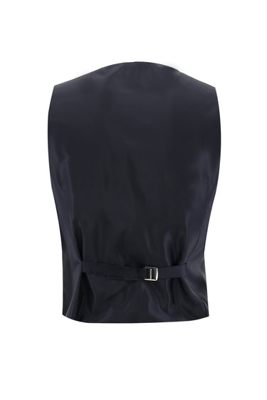 Koyu Lacivert Slim Fit Dar Kesim Yünlü Kombinli Takım Elbise