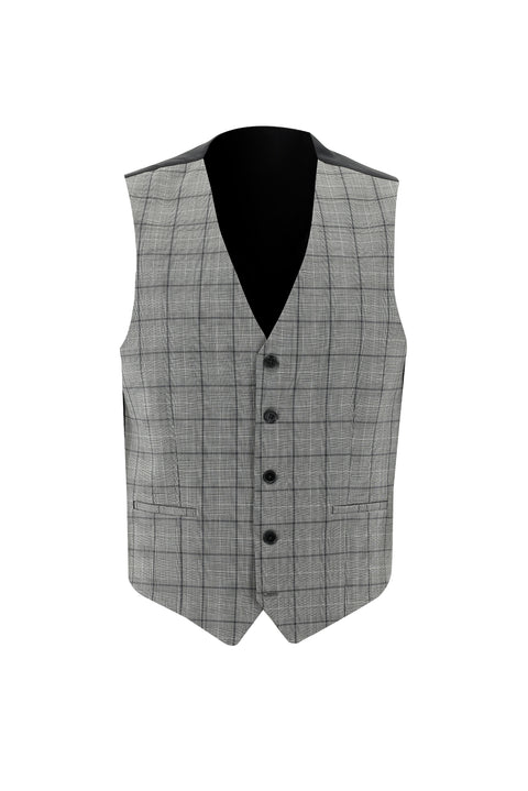 Siyah 6 Drop Regular Fit Standart Kesim Yünlü Kombinli Yelekli Takım Elbise