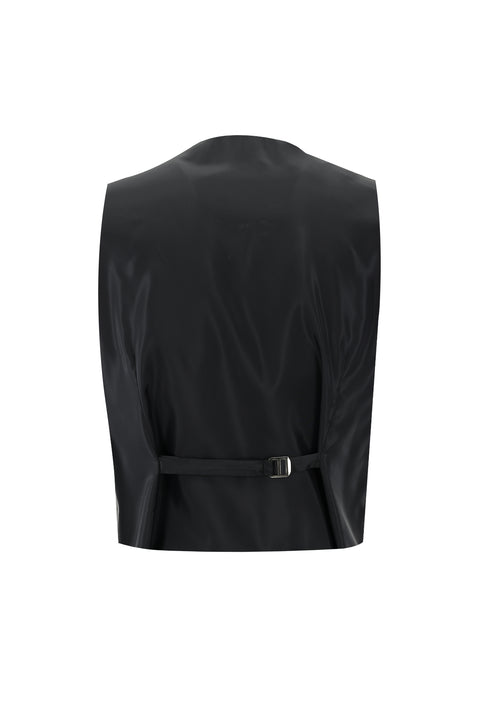 Siyah 6 Drop Regular Fit Standart Kesim Yünlü Kombinli Yelekli Takım Elbise