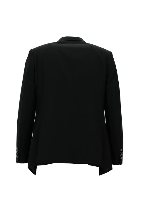 Siyah 7 Drop Slim Fit Dar Kesim Mono Yaka Yelekli Smokin & Damatlık