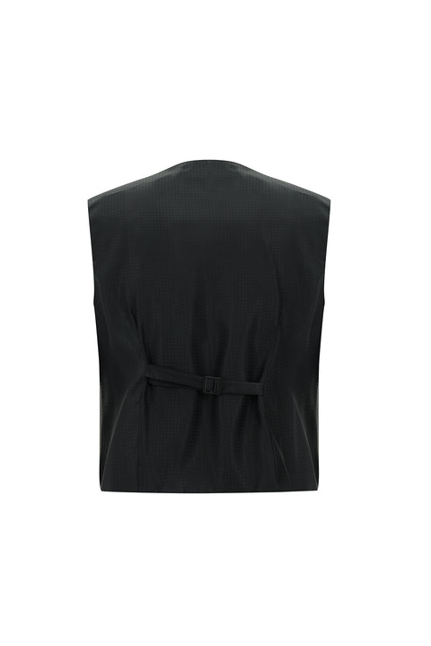 Medium Navy 7 Drop Slim Fit Narrow Cut Mono Collar Vest Tuxedo & Groom Suit