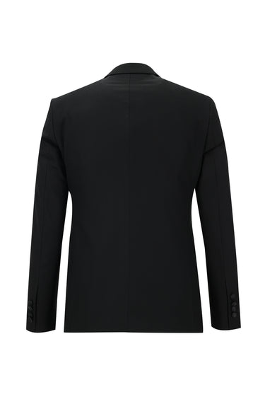  Siyah Slim Fit Dar Kesim Mono Yaka Smokin & Damatlık