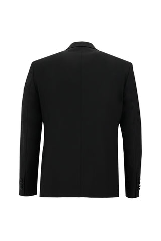  Siyah 7 Drop Slim Fit Dar Kesim Mono Yaka Smokin & Damatlık