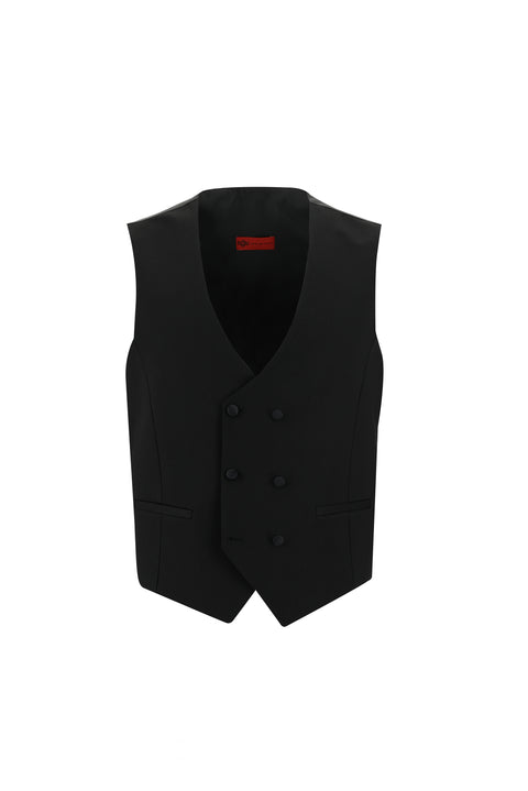 Black 7 Drop Slim Fit Narrow Cut Mono Collar Tuxedo & Groom Suit