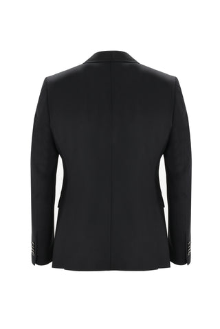  Siyah 7 Drop Slim Fit Dar Kesim Şal Yaka Yelekli Smokin & Damatlık