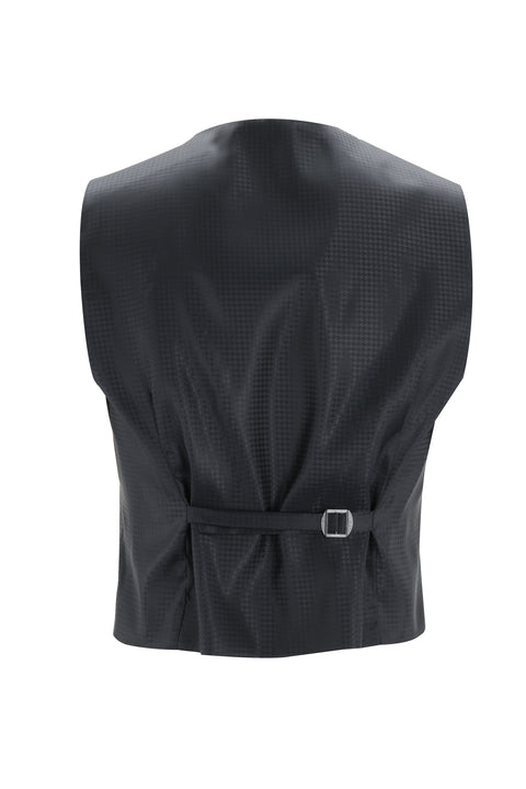 Siyah 7 Drop Slim Fit Dar Kesim Şal Yaka Yelekli Smokin & Damatlık