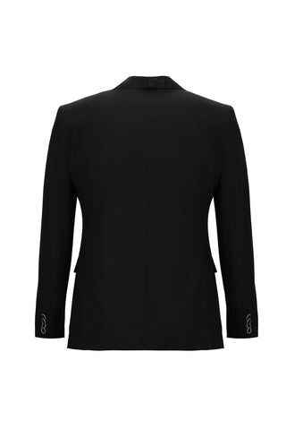  Siyah 7 Drop Slim Fit Dar Kesim ?al Yaka Yelekli Smokin & Damatl?k-Ki??l?