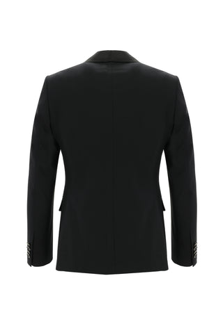  Siyah Slim Fit Dar Kesim Şal Yaka Yelekli Smokin & Damatlık