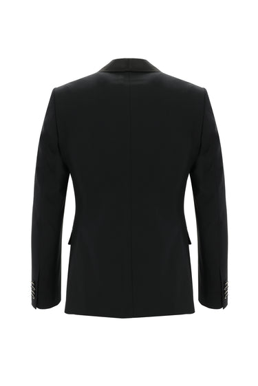 Siyah Slim Fit Dar Kesim Şal Yaka Yelekli Smokin & Damatlık