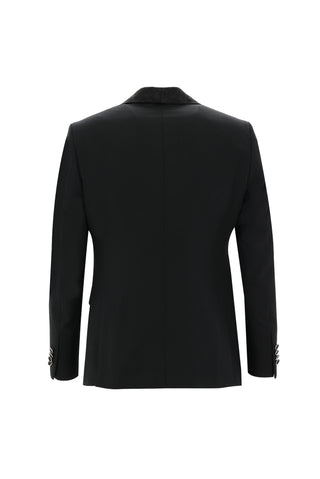  Siyah 7 Drop Slim Fit Dar Kesim Şal Yaka Yelekli Smokin & Damatlık