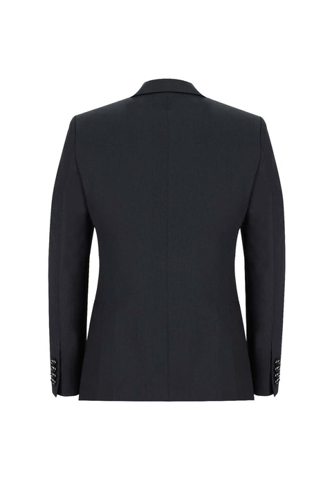Siyah 7 Drop Slim Fit Dar Kesim Sivri Yaka Yelekli Smokin & Damatlık
