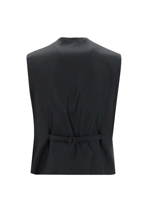 Siyah 7 Drop Slim Fit Dar Kesim Şal Yaka Yelekli Smokin & Damatlık