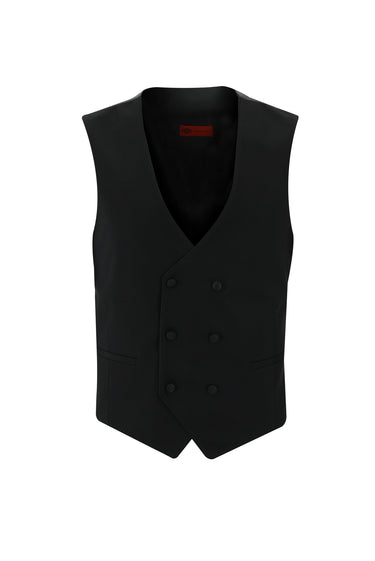 Siyah Slim Fit Dar Kesim Şal Yaka Yelekli Smokin & Damatlık