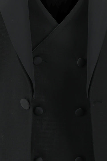 Siyah Slim Fit Dar Kesim Şal Yaka Yelekli Smokin & Damatlık