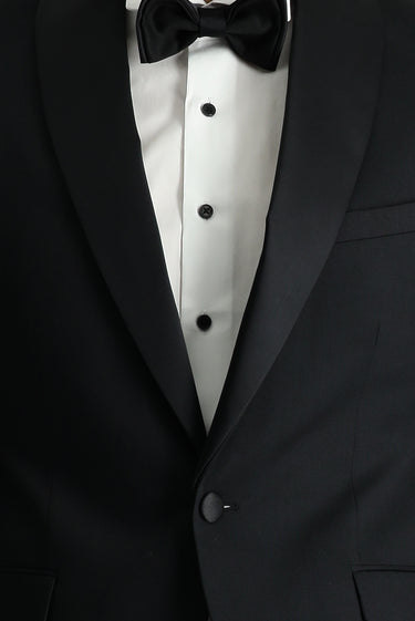Siyah Slim Fit Dar Kesim Şal Yaka Smokin & Damatlık