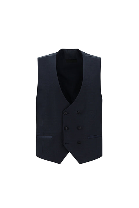 Orta Lacivert 7 Drop Slim Fit Dar Kesim Smokin & Damatlık