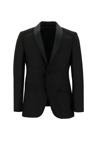  Siyah Slim Fit Dar Kesim Şal Yaka Smokin & Damatlık