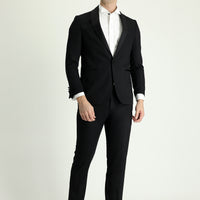 Siyah 6 Drop Regular Fit Standart Kesim Şal Yaka Smokin & Damatlık