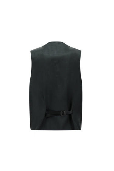 Siyah Slim Fit Dar Kesim Sivri Yaka Yelekli Smokin & Damatlık