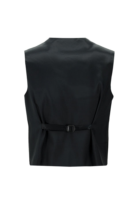 Siyah 7 Drop Super Slim Fit Eksra Dar Kesim Sivri Yaka Yelekli Smokin & Damatlık