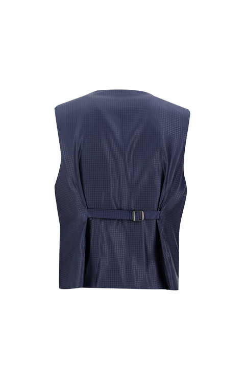 Koyu Lacivert 7 Drop Super Slim Fit Eksra Dar Kesim Fit Sivri Yaka Yelekli Smokin & Damatlık
