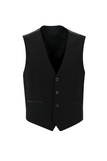 Siyah Slim Fit Dar Kesim Sivri Yaka Yelekli Smokin & Damatlık