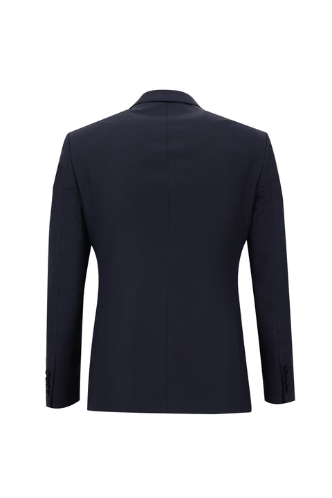 Koyu Lacivert 7 Drop Slim Fit Dar Kesim Sivri Yaka Smokin & Damatlık