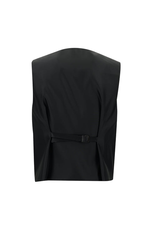 Siyah 7 Drop Slim Fit Dar Kesim Sivri Yaka Yelekli Smokin & Damatlık