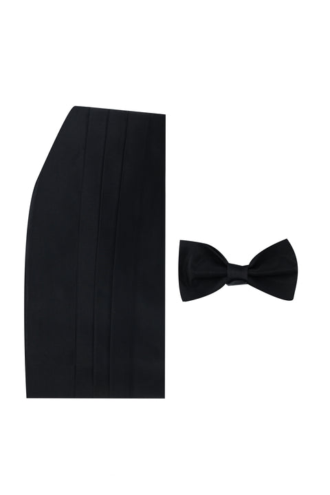 Siyah 7 Drop Slim Fit Dar Kesim Sivri Yaka Yelekli Smokin & Damatlık