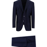 Orta Lacivert 4 Drop Relaxed Fit Rahat Kesim Desenli Takım Elbise