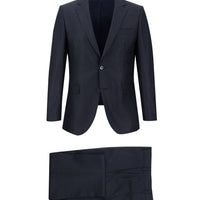 Koyu Lacivert 4 Drop Relaxed Fit Rahat Kesim Desenli Takım Elbise