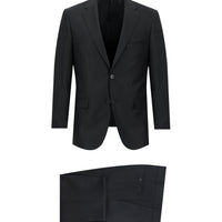 Siyah Relaxed Fit Rahat Kesim Klasik Desenli Takım Elbise