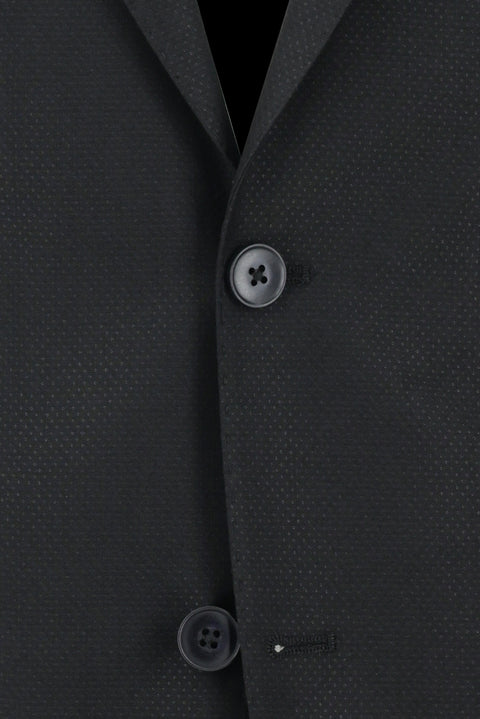 Siyah 4 Drop Relaxed Fit Rahat Kesim Desenli Takım Elbise