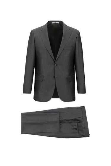  Koyu Füme Relaxed Fit Rahat Kesim Klasik Desenli Takım Elbise